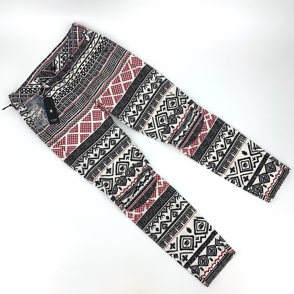 G-Star Raw NWT Mayan Glyph Prints 3D Mid-Rise Boyfriend Fit Canvas Jeans, 24